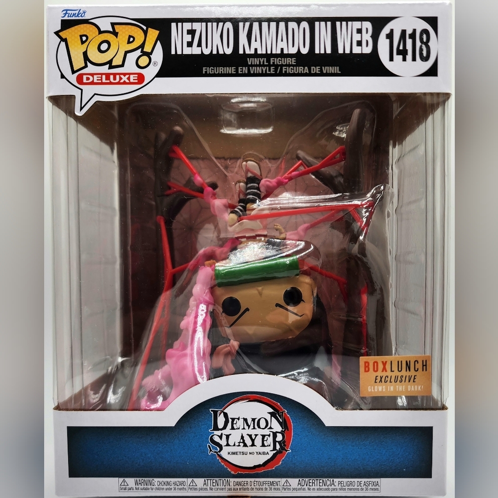NEW Funko DEMON SLAYER NEZUKO KAMADO IN WEB POP DELUXE Glow In Dark BL Exclusive